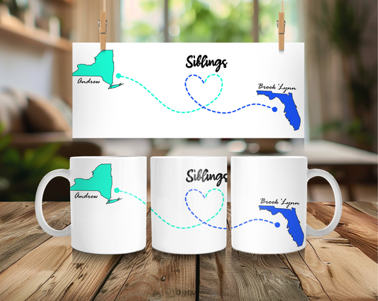 Custom Siblings Distance Mug