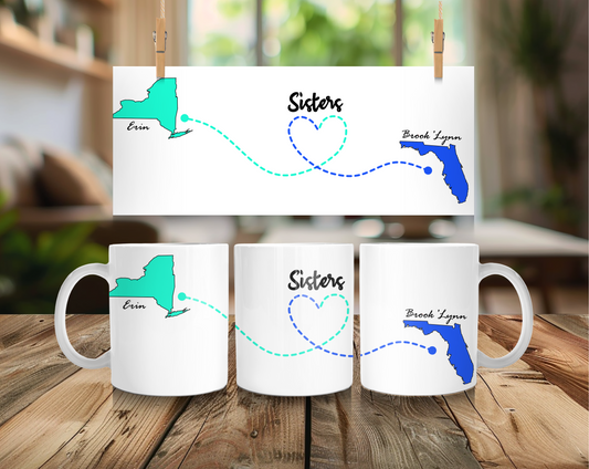 Custom Sisters Distance Mug