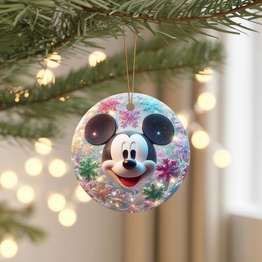 Holiday Mouse Ceramic Ornament