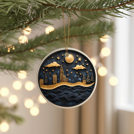 City on the Water Ceramic Ornament