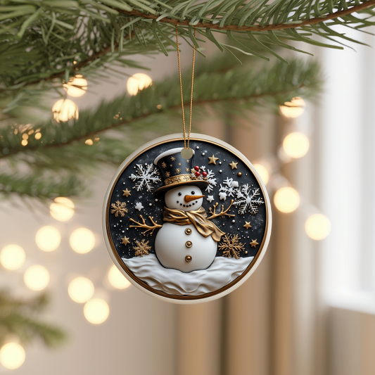 Frosty Ceramic Ornament