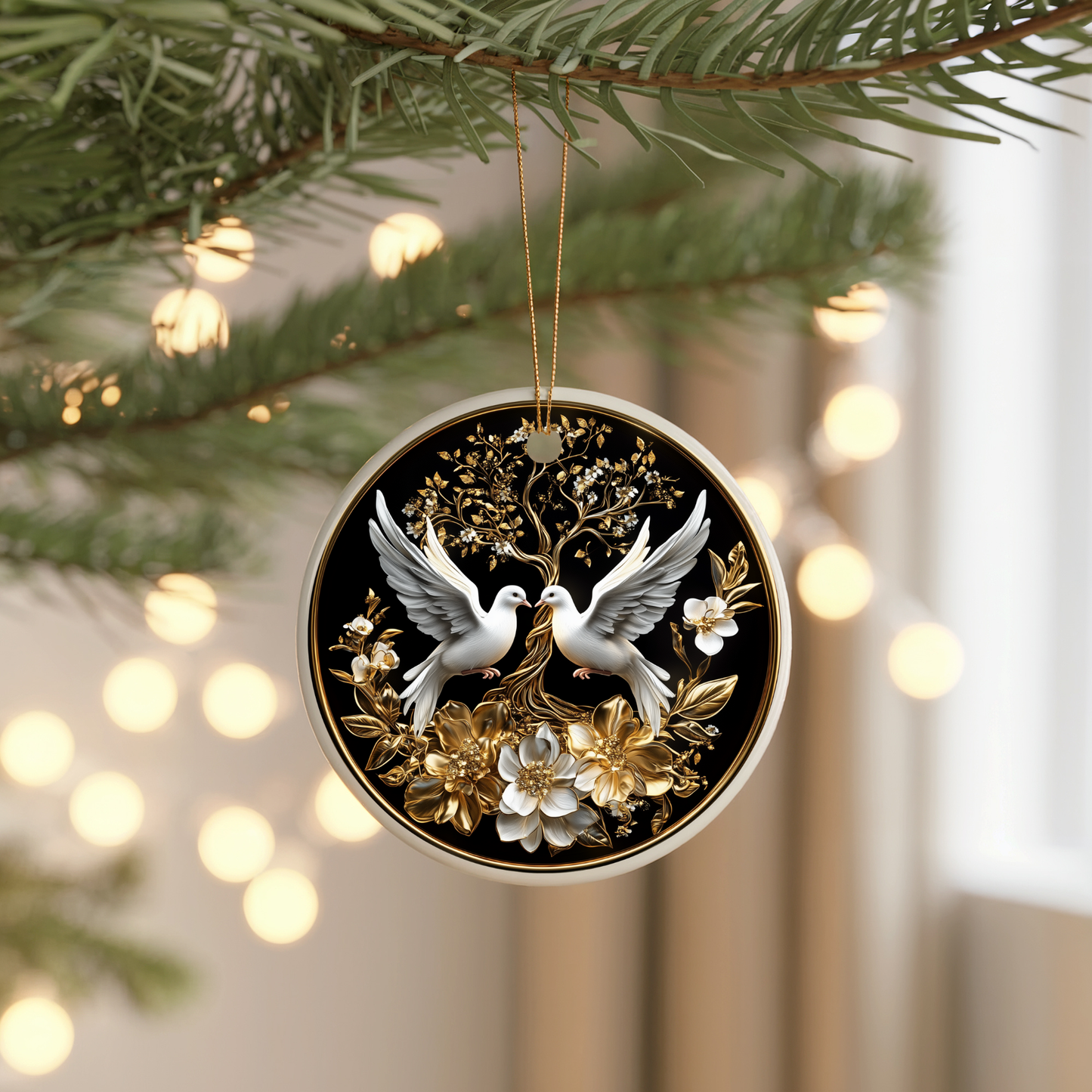 Doves Ceramic Ornament