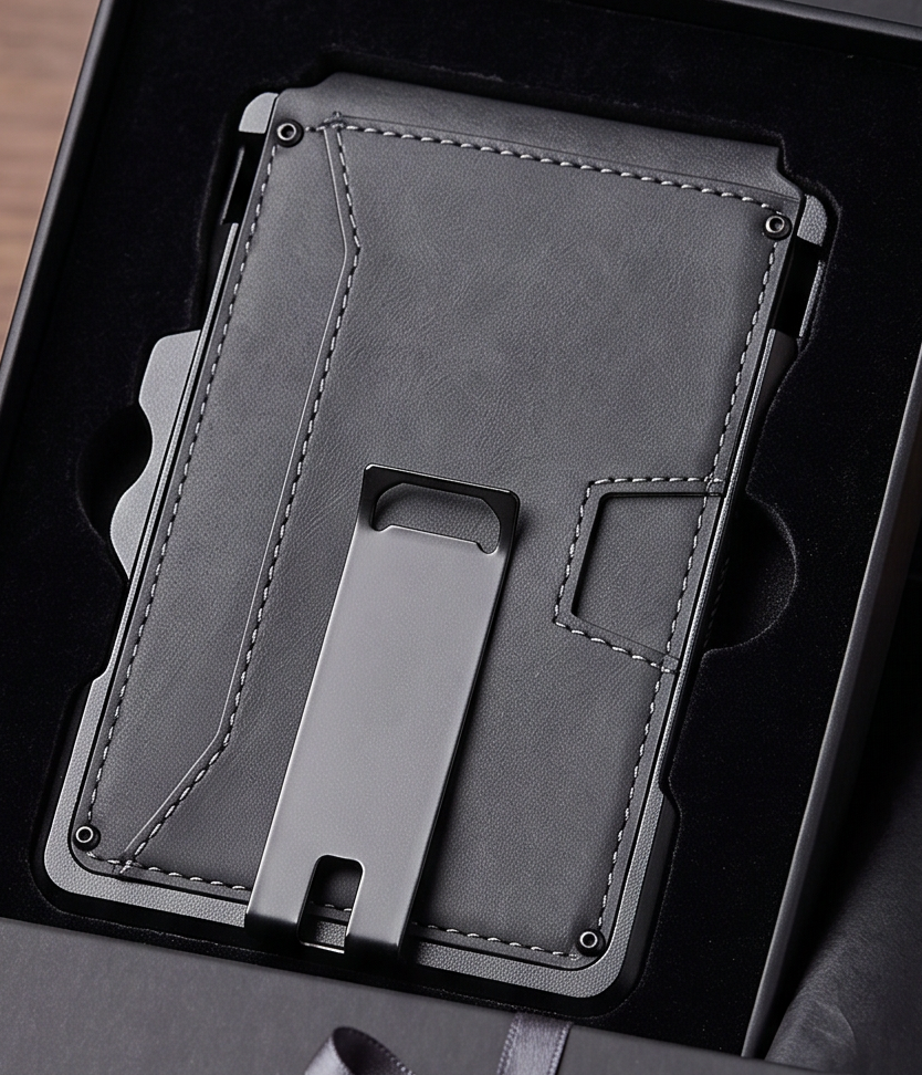 Navy Engraved RFID blocking Wallet