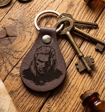 Toss a Coin Engraved Leatherette Keychain