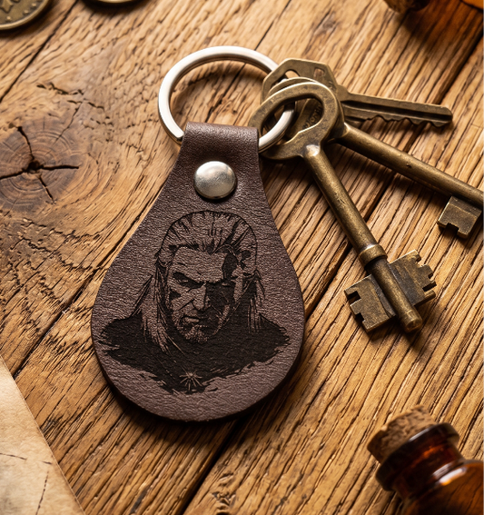 Toss a Coin Engraved Leatherette Keychain